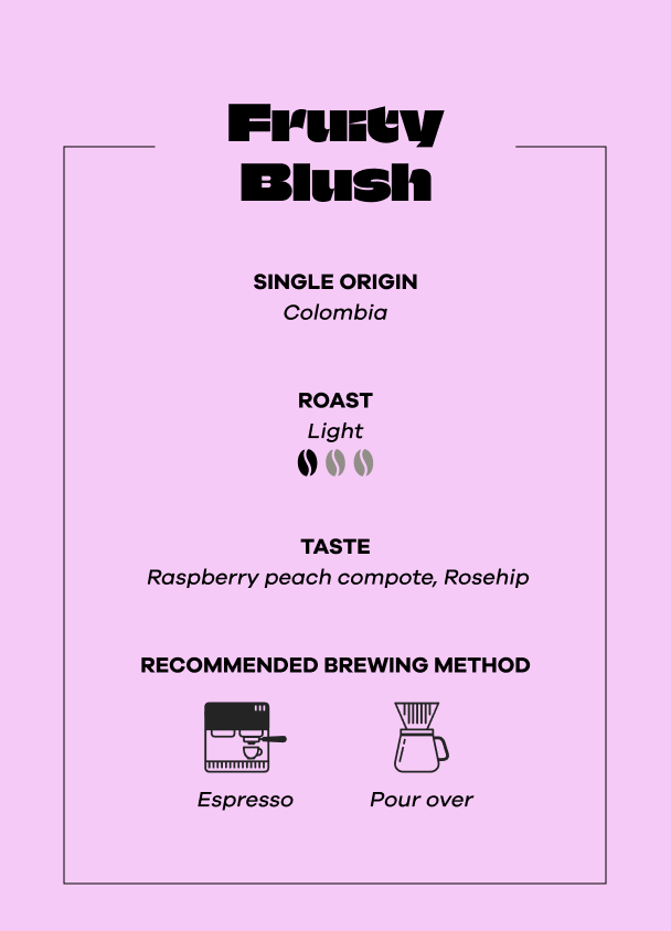 Breasy Coffee Fruity Blush Colombian coffee beans – best coffee from Mississauga roaster with bright, fruity flavour notes